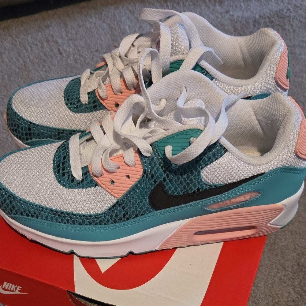 Nike Air Max in Teal, Pink, and White